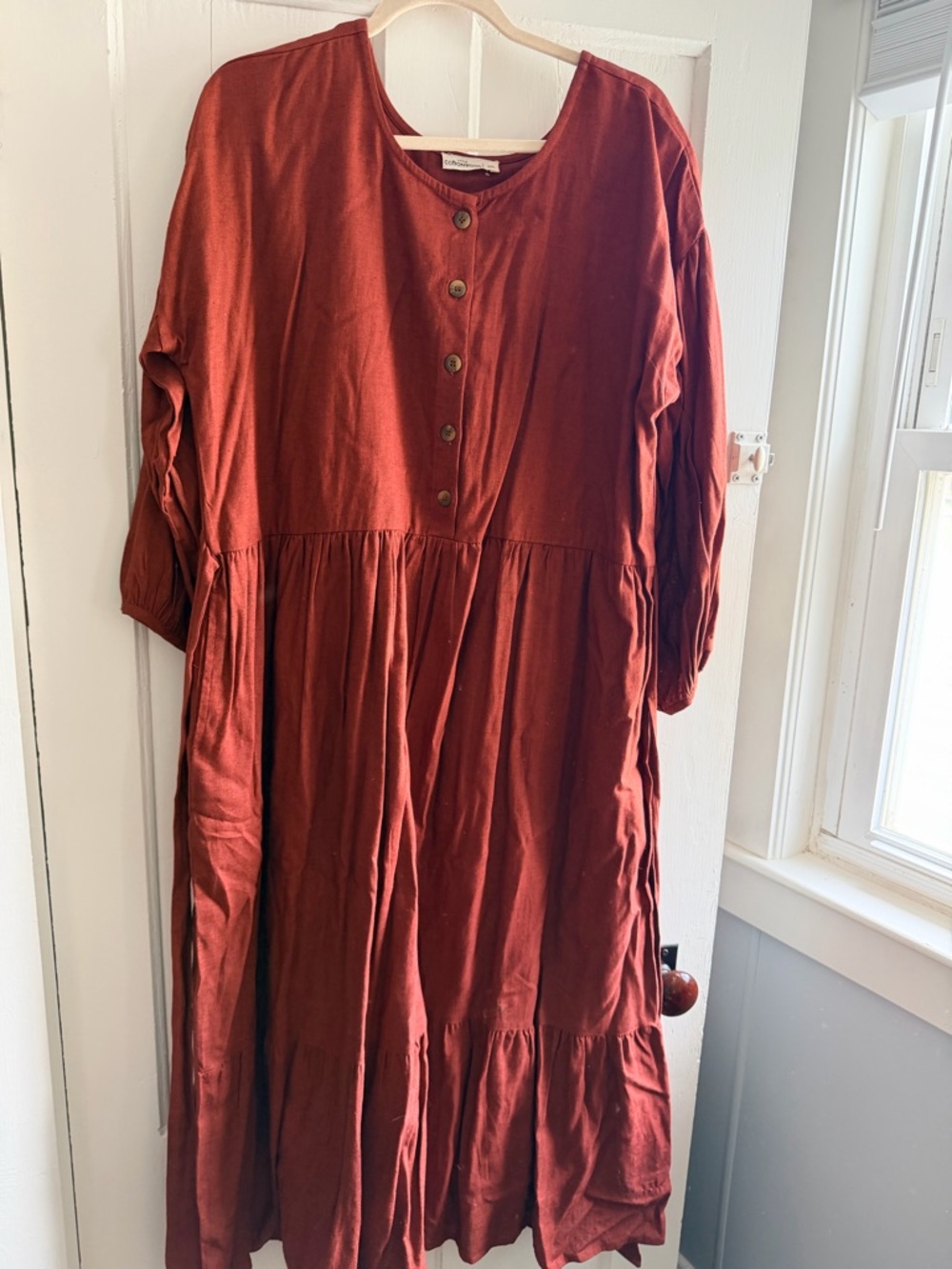 Little Cottonwood red linen dress